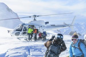 heli-ski drop off disembark