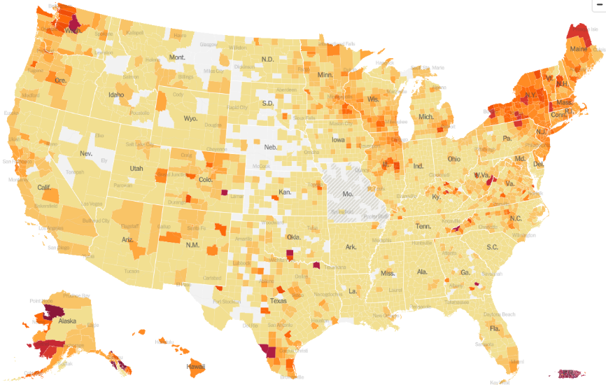 Map of United States coronavirus cases
